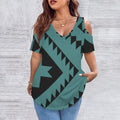 Tribal Design Open Shoulder Shirt