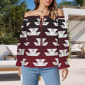 Elk Horn Shoulder Ruffle Sleeve Blouse
