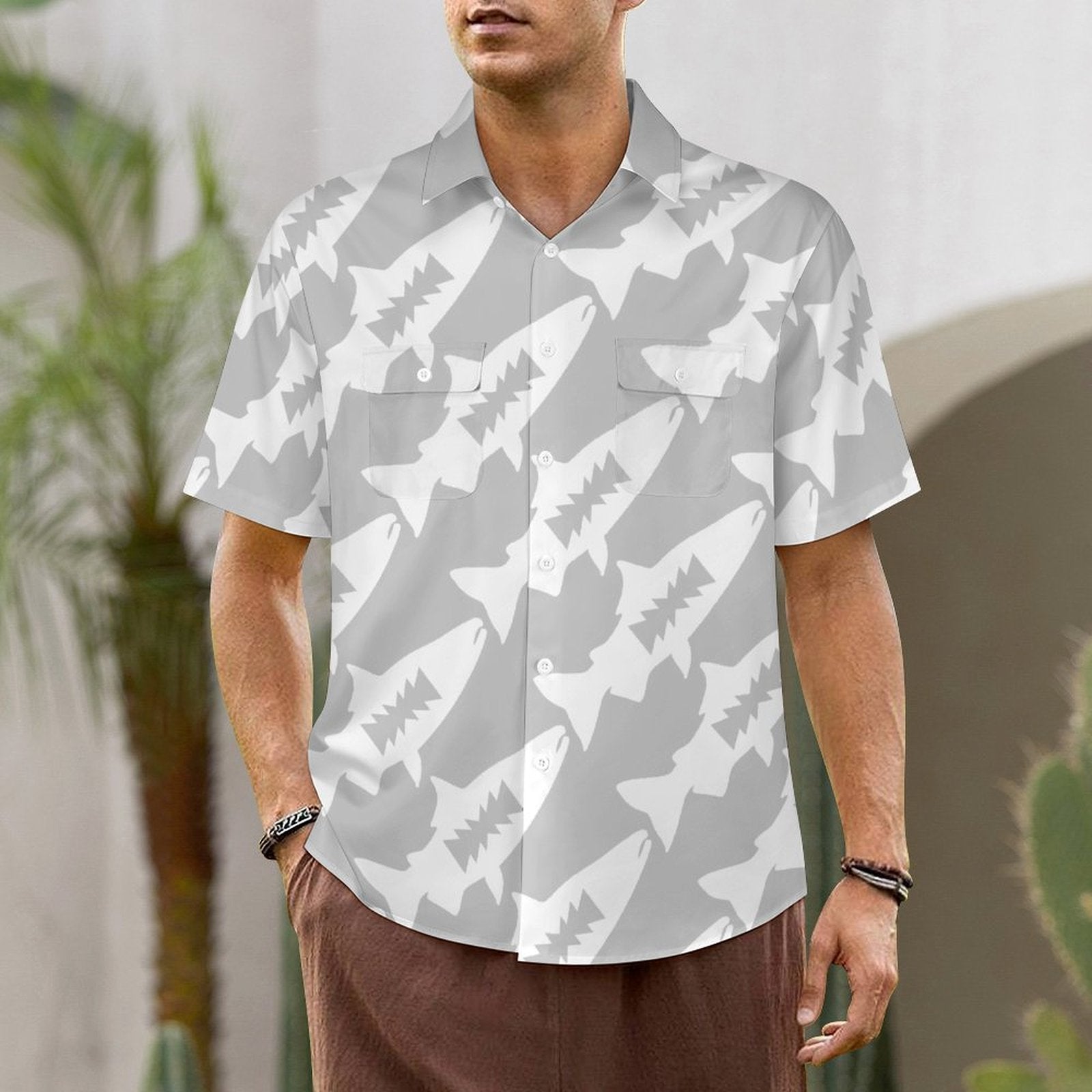 Gray Salmon Shirt