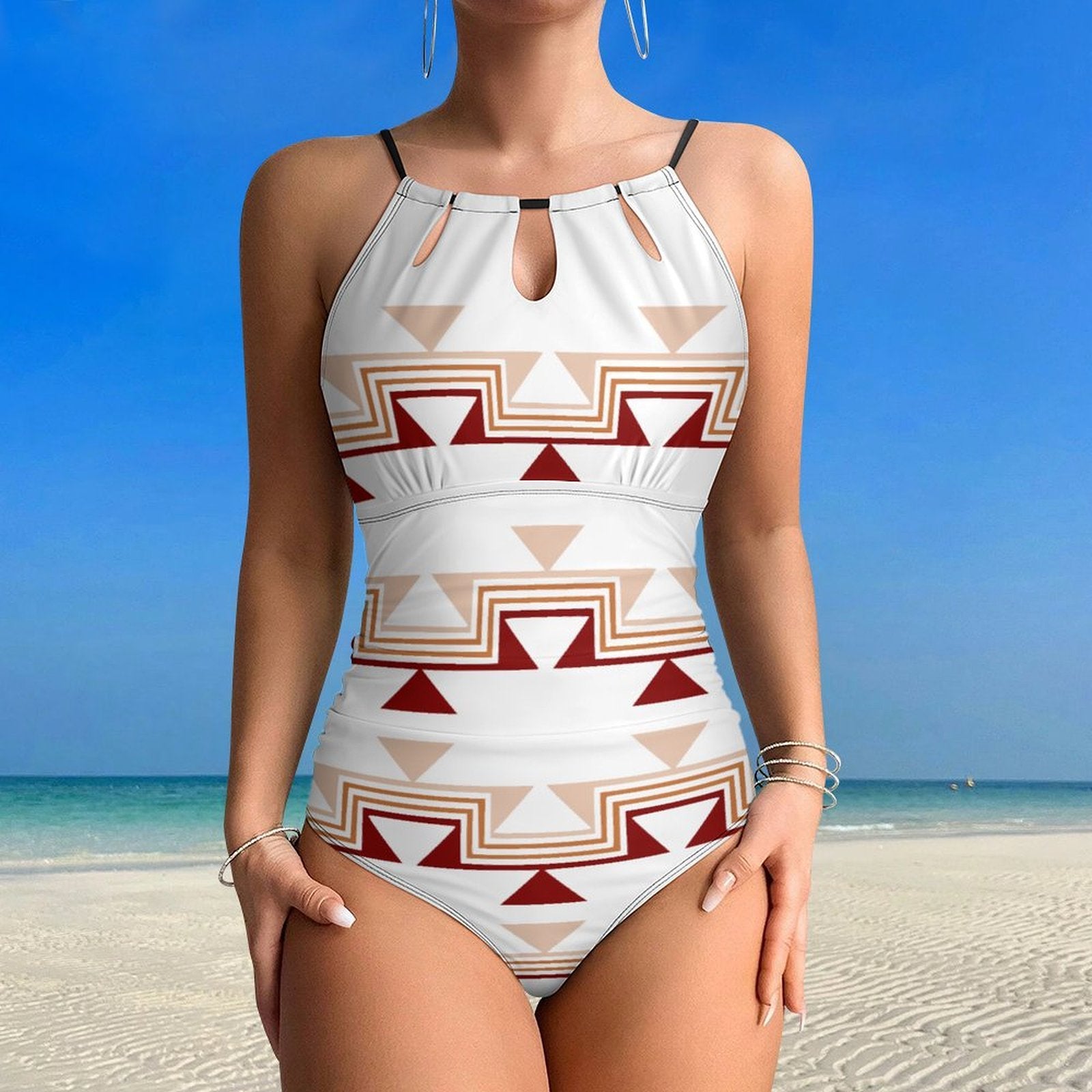 Tribal Keyhole Cutout One Piece