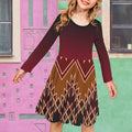 Girls Maroon Tribal Dress