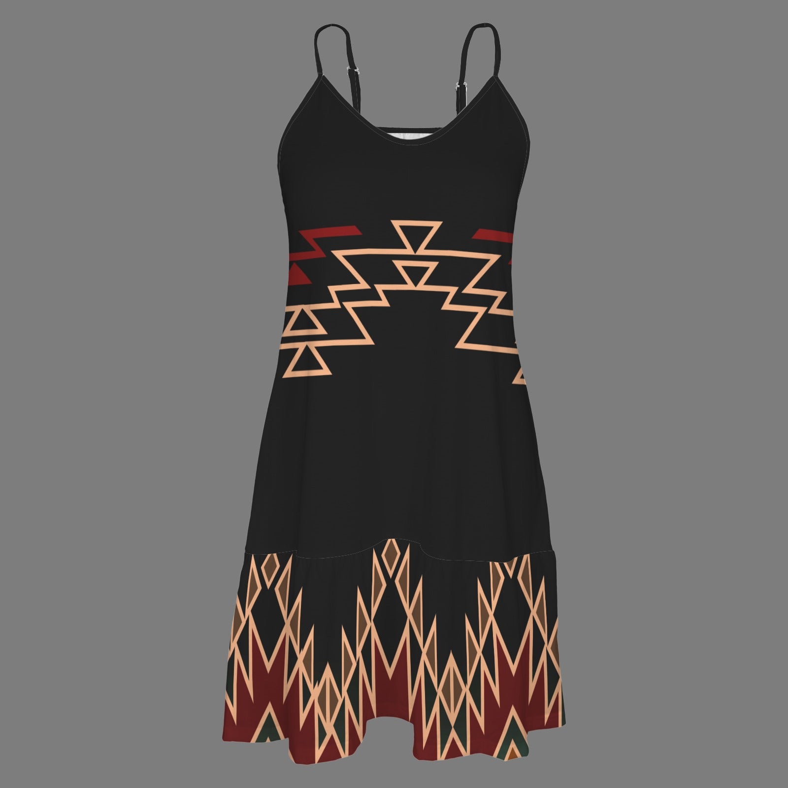 Black Tribal Spaghetti Strap Dress