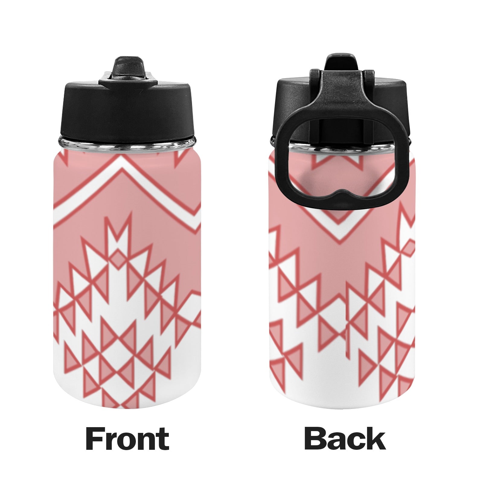 Pink Water Bottle With Straw Lid