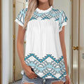 Neck Ruffle Sleeve Blouse