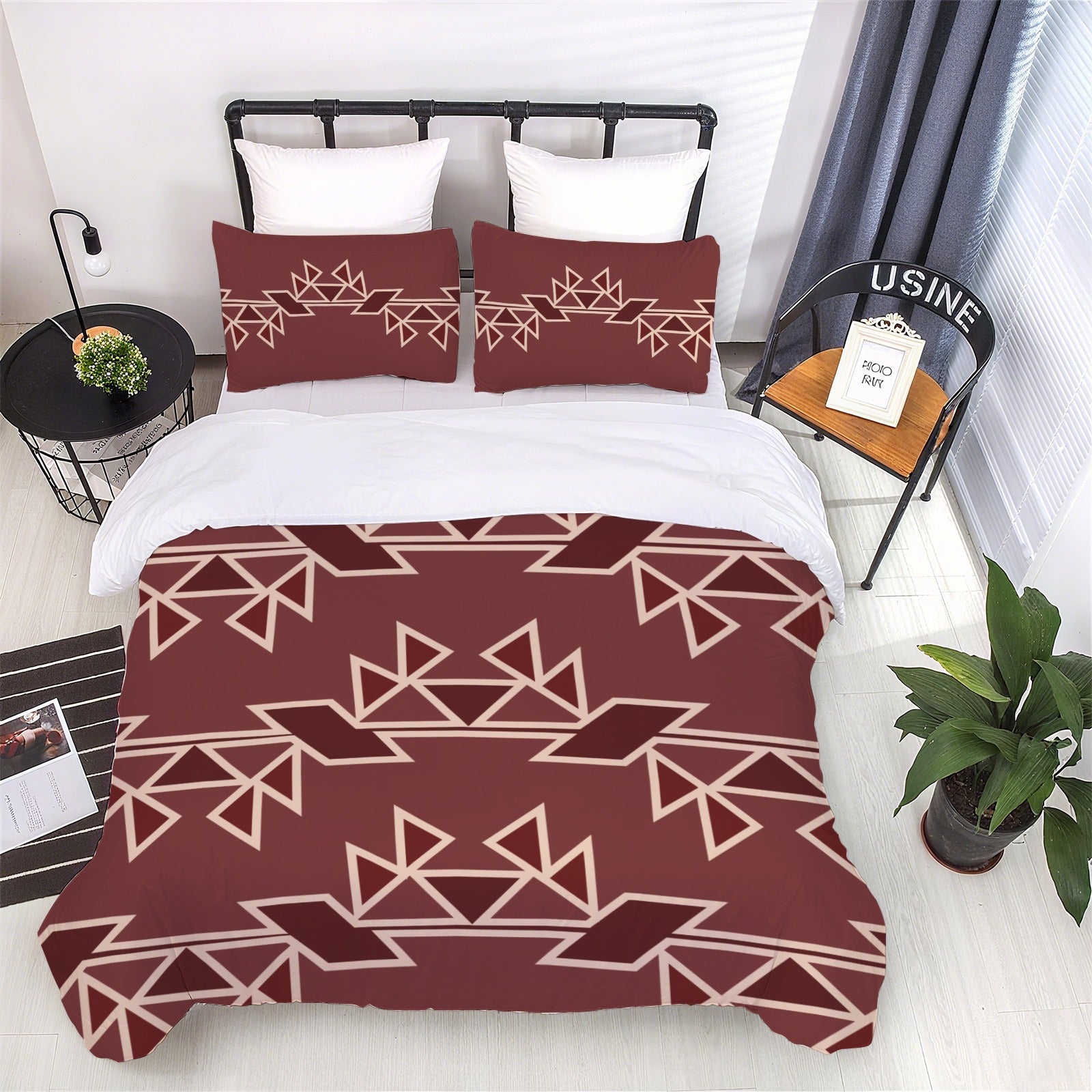 Maroon Tribal Bedding