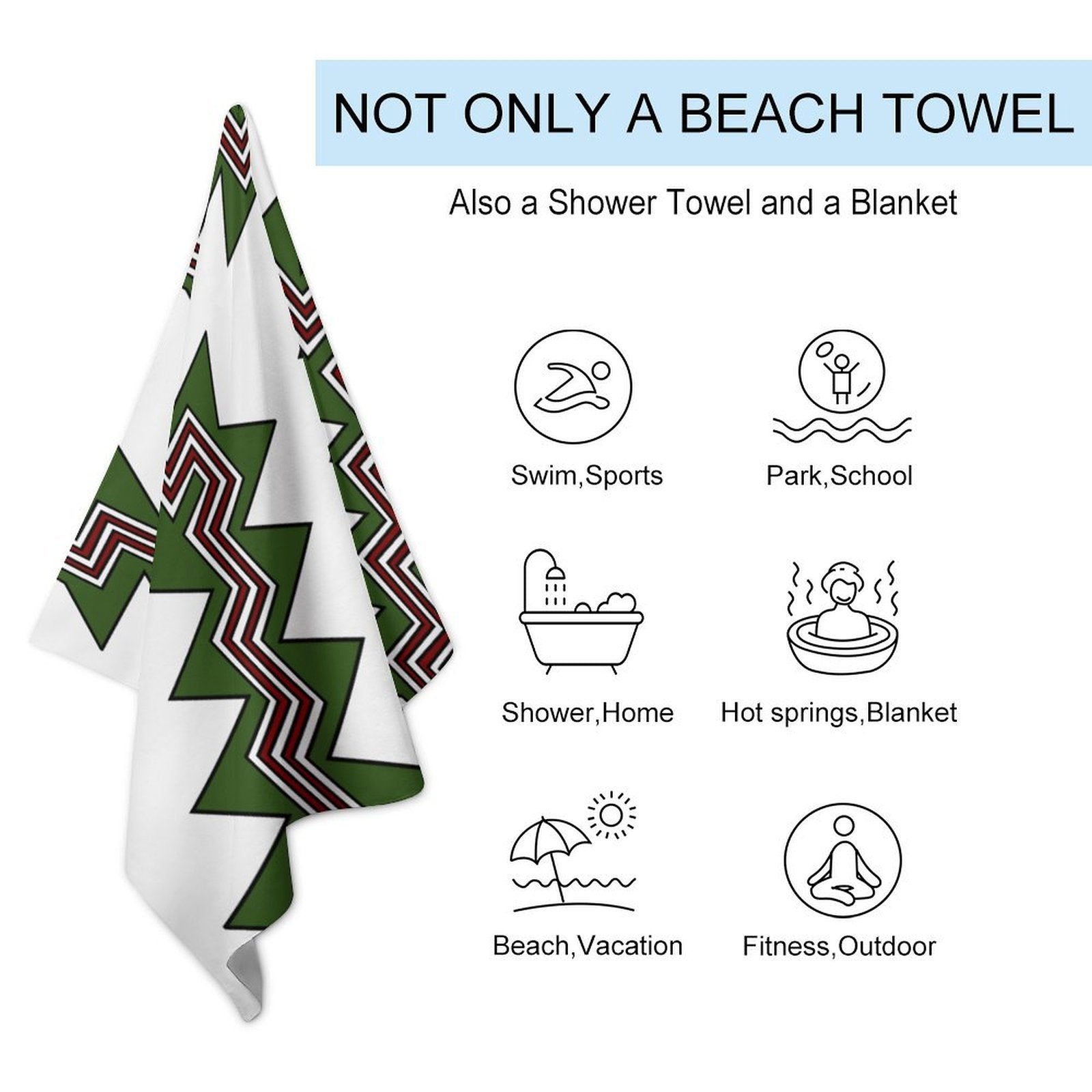 Custom Large Beach Towel Quick Dry Travel Swimming Towel