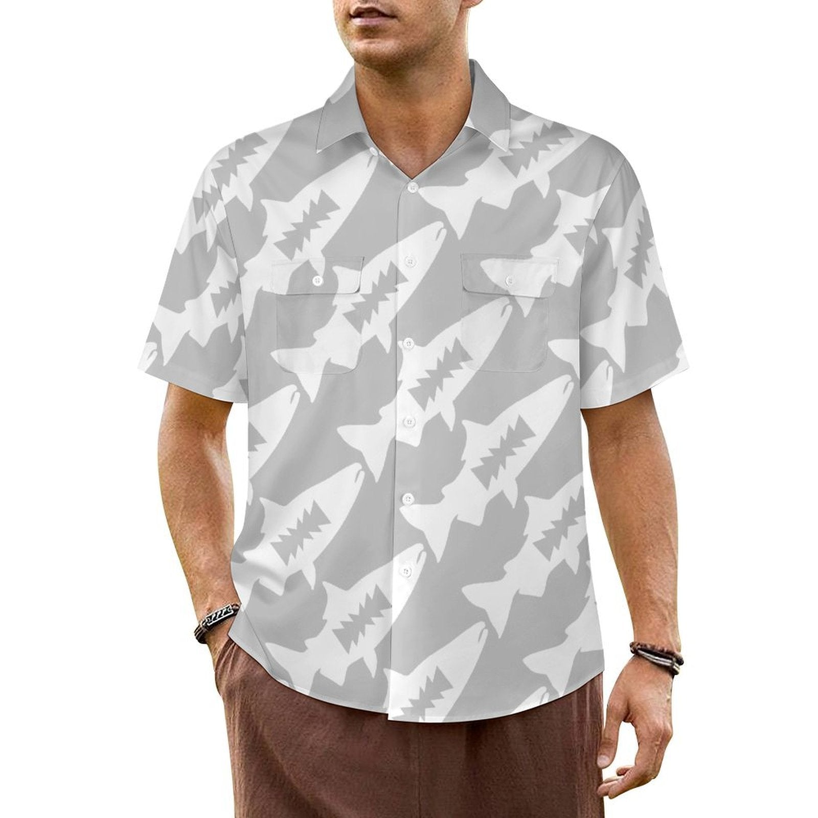 Gray Salmon Shirt