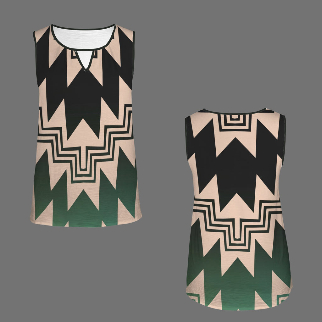 Green Ombre Sleevless Shirt