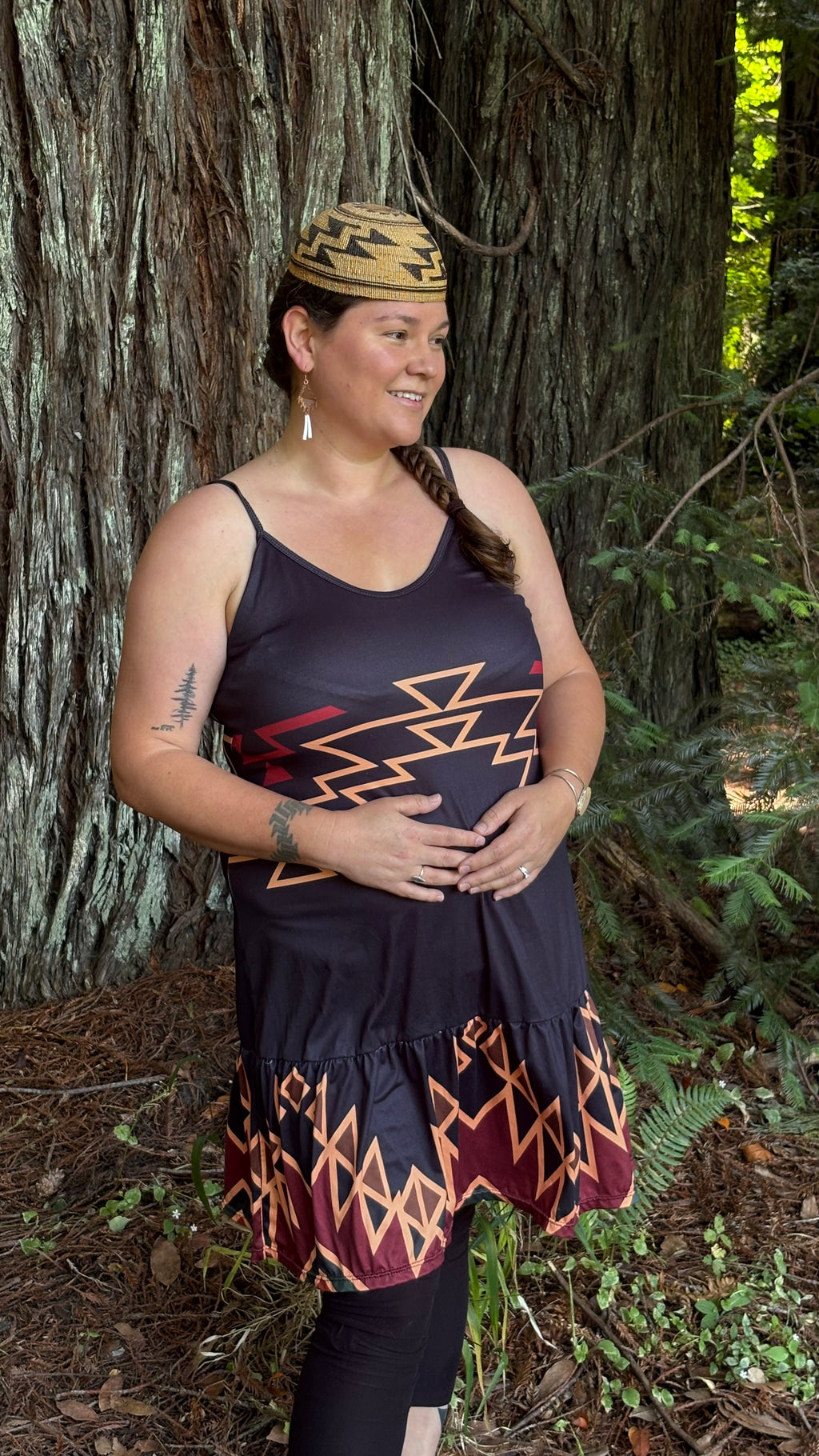 Black Tribal Spaghetti Strap Dress