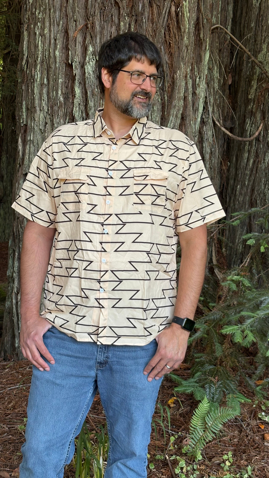 Cream Friendship Design Mens Shirt