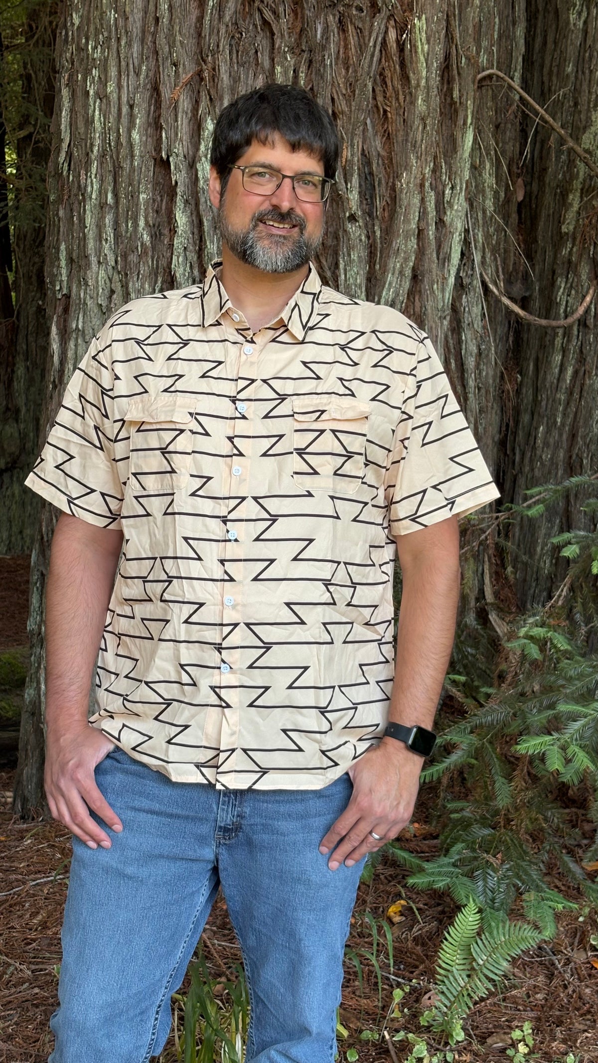 Cream Friendship Design Mens Shirt