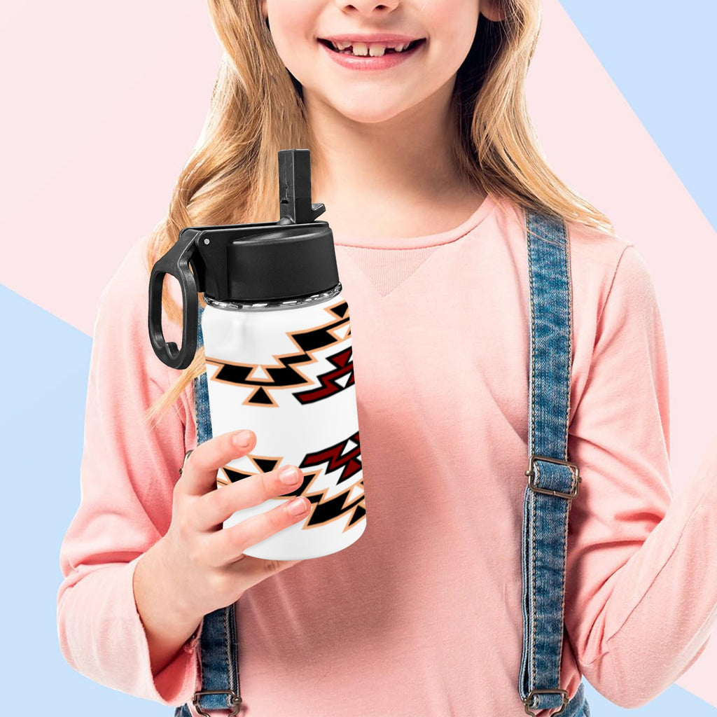 Tribal Water Bottle With Straw Lid