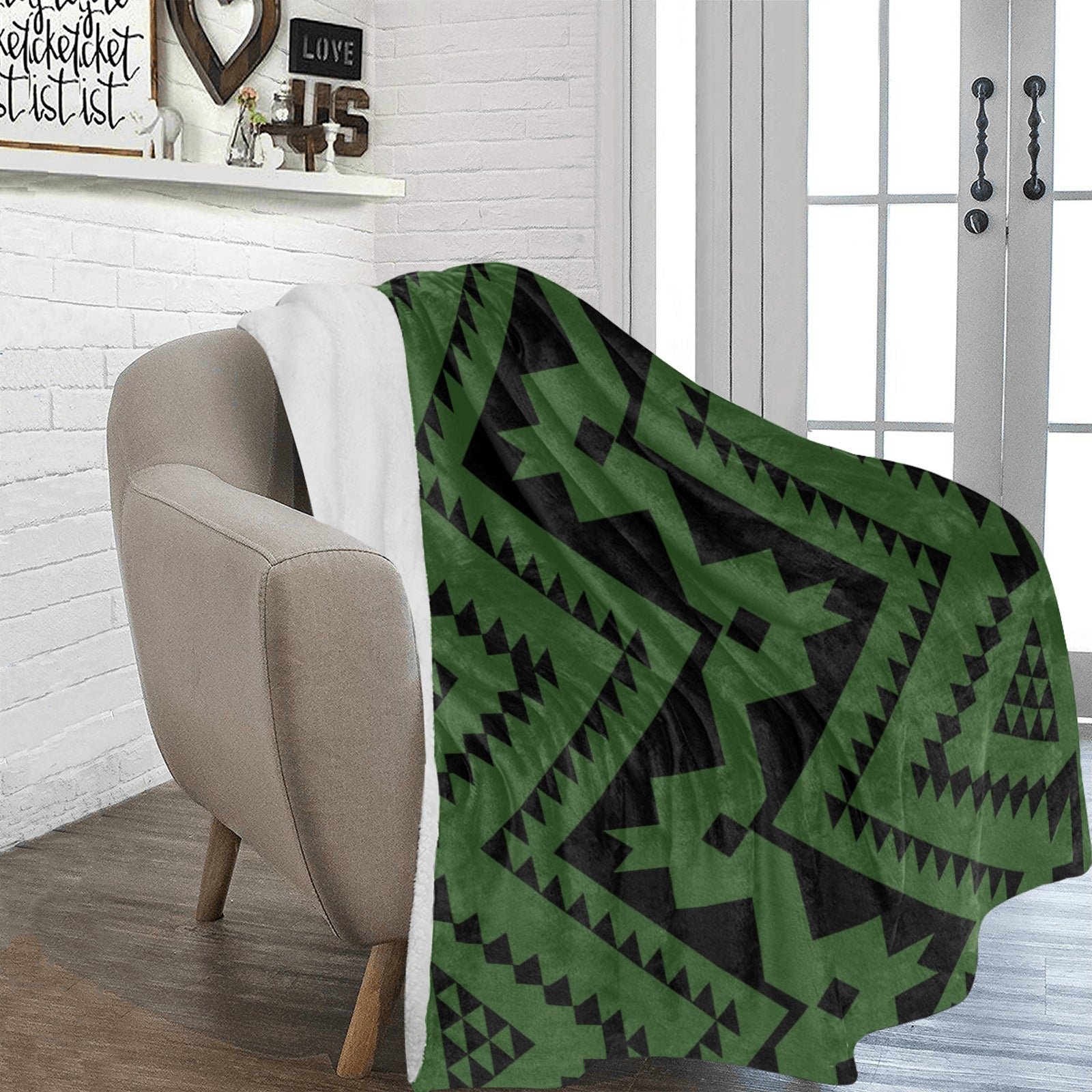 Green Tribal Blanket