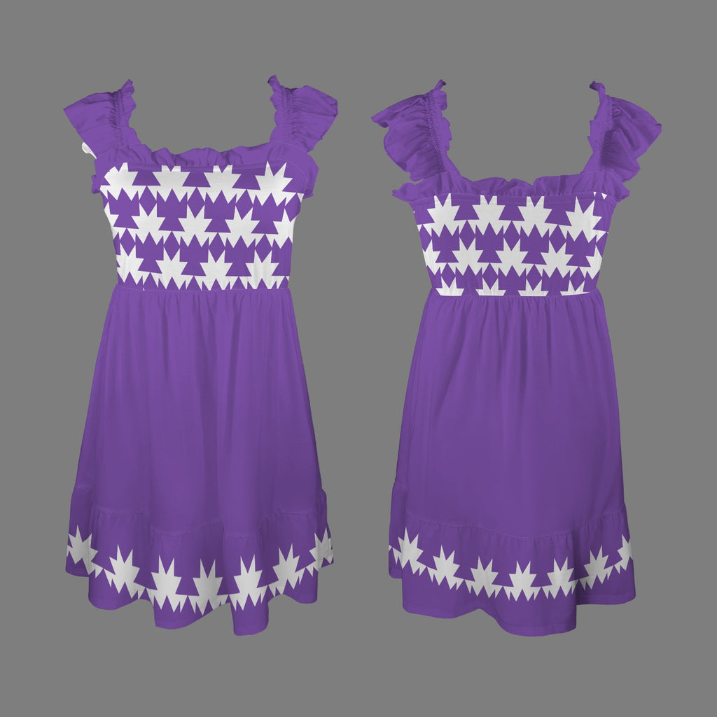 Butterfly Design Purple Dress