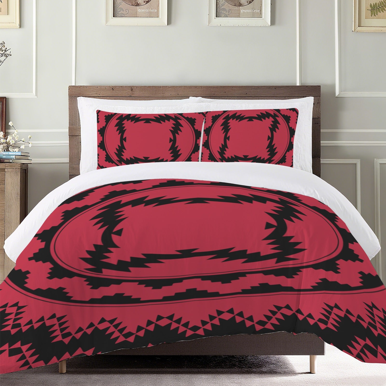 Red Tribal Circle Bedding