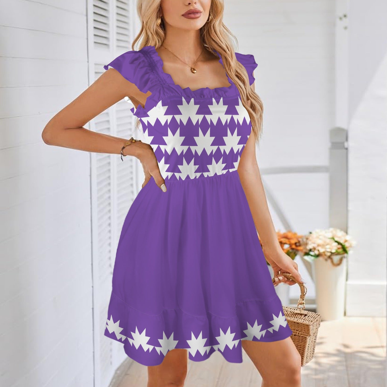 Butterfly Design Purple Dress