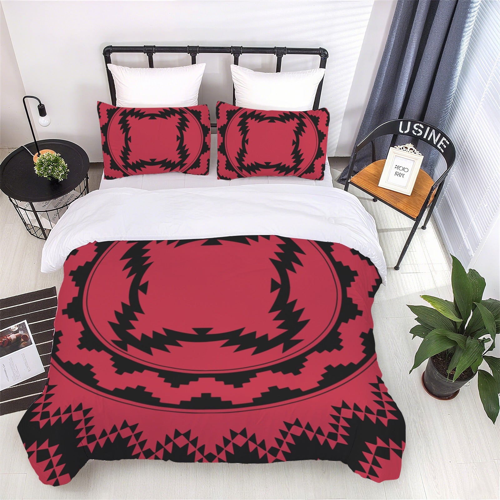 Red Tribal Circle Bedding